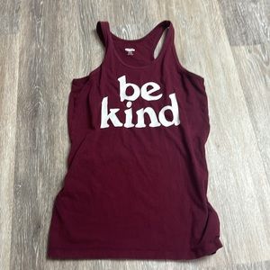 Fitted maroon tank top